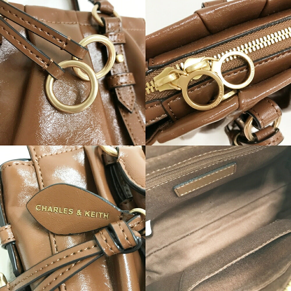 CHARLES & KEITH Britton Ruched Bag Brown