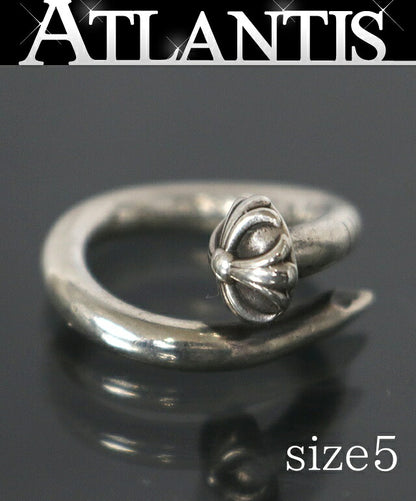 CHROME HEARTS Silver 925 Cross Ball Nail Ring Size ONE SIZE