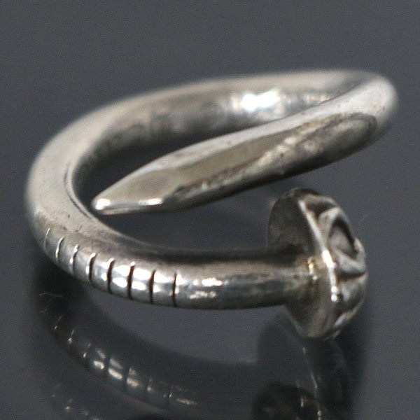 CHROME HEARTS Silver 925 Cross Ball Nail Ring Size ONE SIZE