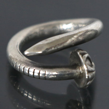CHROME HEARTS Silver 925 Cross Ball Nail Ring Size ONE SIZE