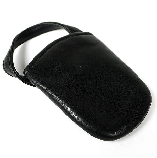 CHROME HEARTS Black Leather Cross Phone Pouch Size ONE SIZE