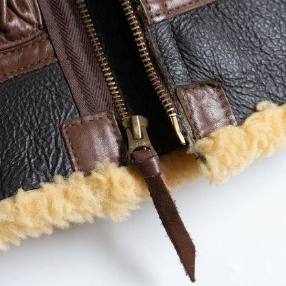Buzz Rickson's B-3 Shearling Bomber Leather Jacket Size 38