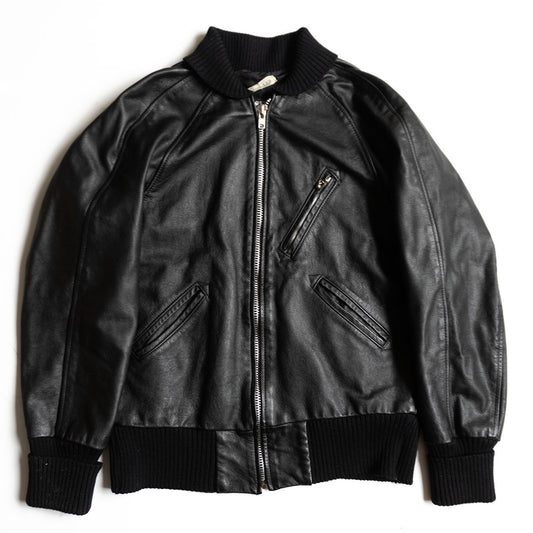Skookum Leather varsity jacket Black Size 40