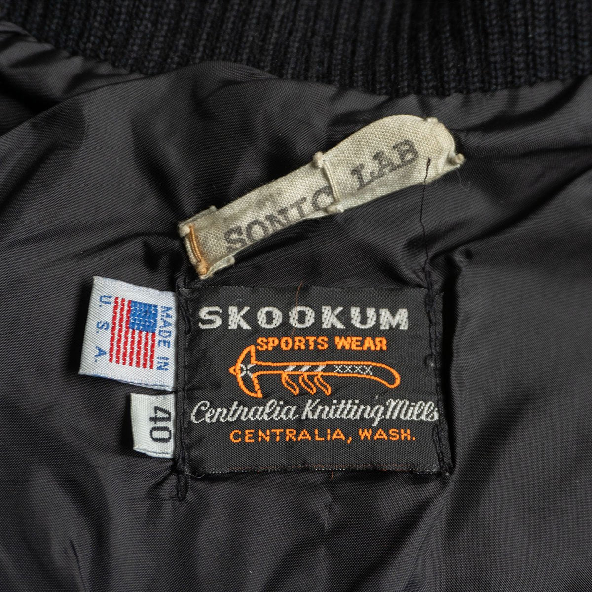 Skookum Leather varsity jacket Black Size 40