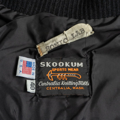 Skookum Leather varsity jacket Black Size 40