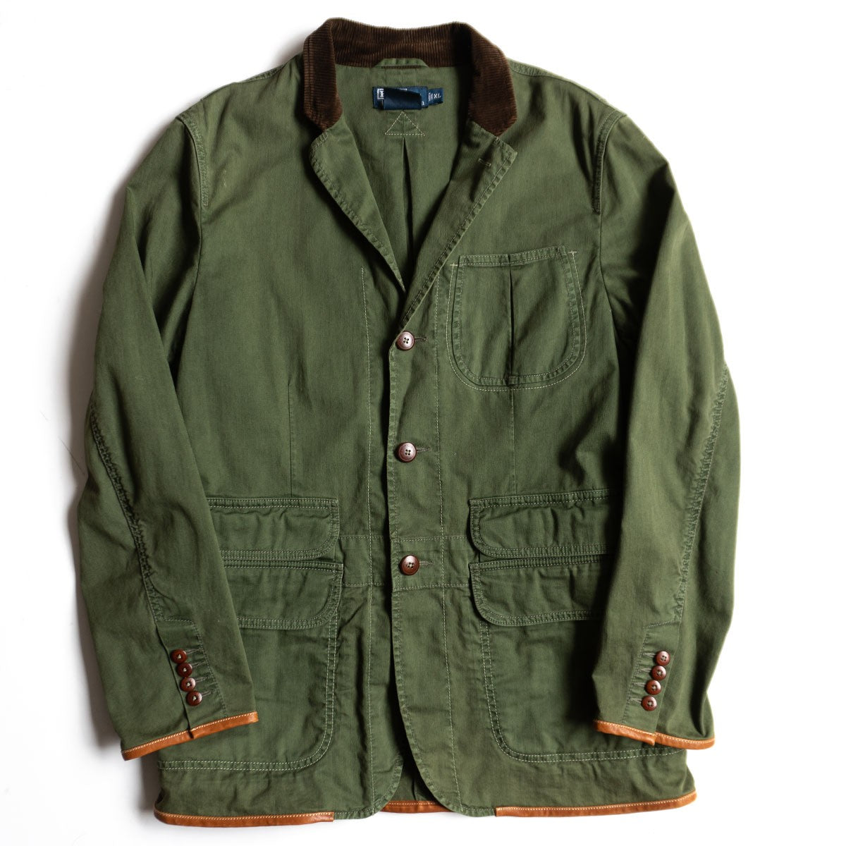 POLO RALPH LAUREN Leather Piping Hunting Jacket Size XL