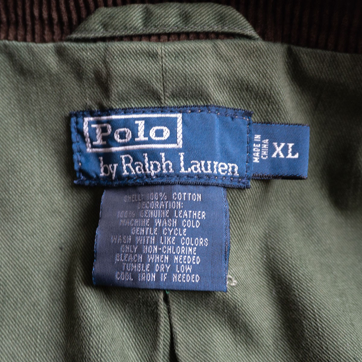 POLO RALPH LAUREN Leather Piping Hunting Jacket Size XL