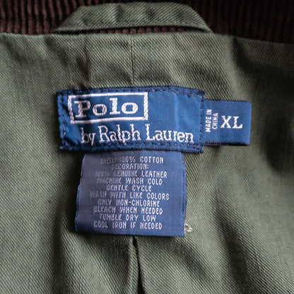 POLO RALPH LAUREN Leather Piping Hunting Jacket Size XL