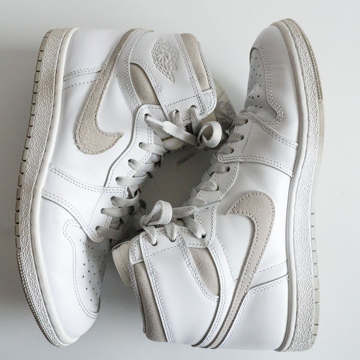 Nike AIR JORDAN 1 HIGH 85 WHITE NEUTRAL GREY BQ4422-100 Sneakers Size 26.5cm