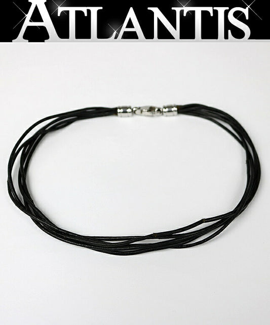 BVLGARI 5-Link Leather & Metal Wrap Bracelet Size ONE SIZE