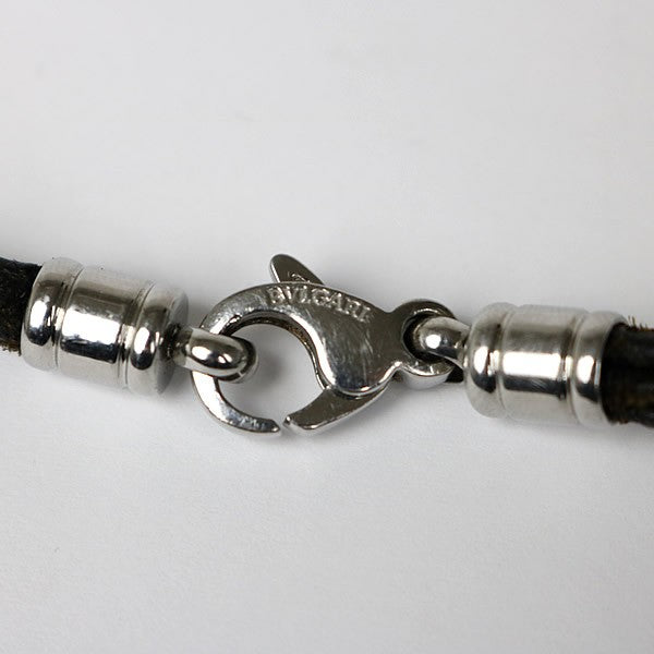 BVLGARI 5-Link Leather & Metal Wrap Bracelet Size ONE SIZE