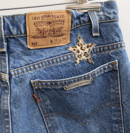 CHROME HEARTS Levi's Star Patch Flare Jeans Blue Size 33
