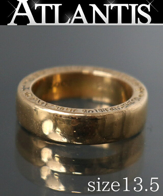 CHROME HEARTS 22K Gold Plain 6mm Spacer Ring Size US 7