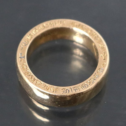 CHROME HEARTS 22K Gold Plain 6mm Spacer Ring Size ONE SIZE