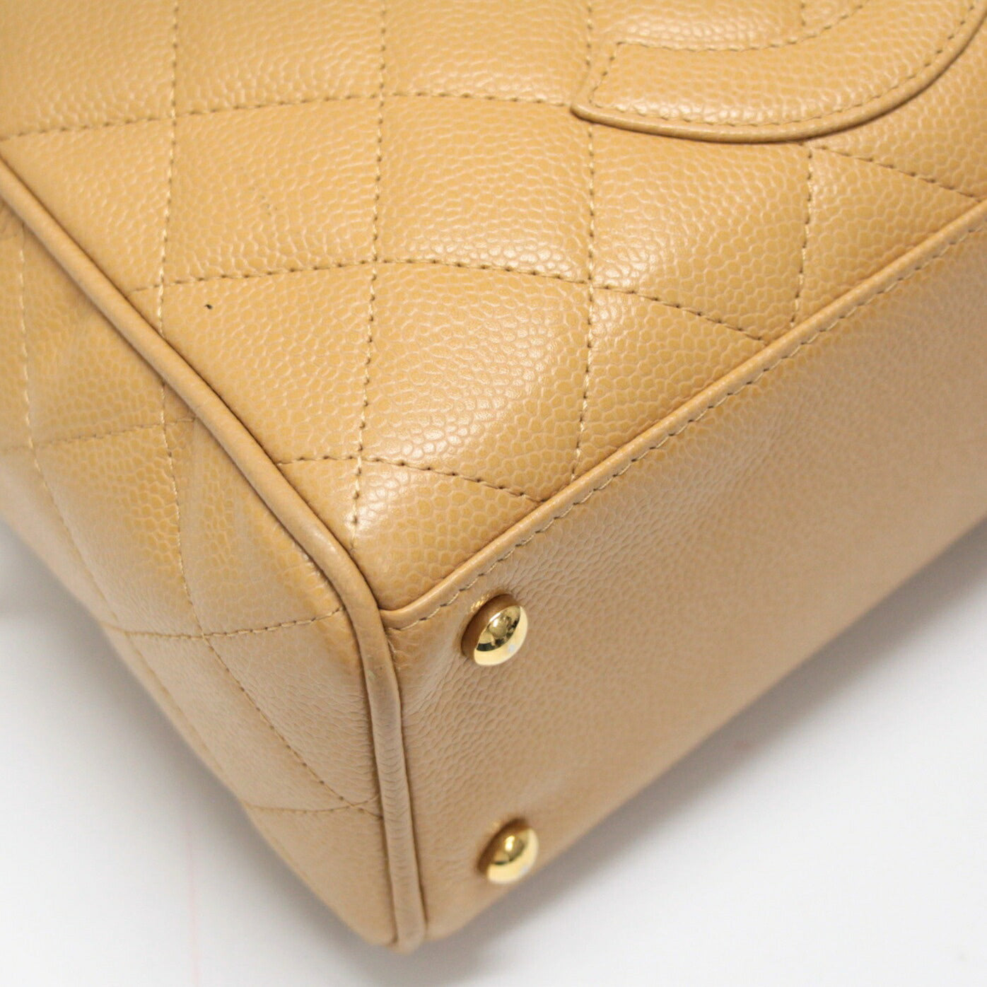 CHANEL Coco Matelasse Caviar Mini Bag Beige Size ONE SIZE