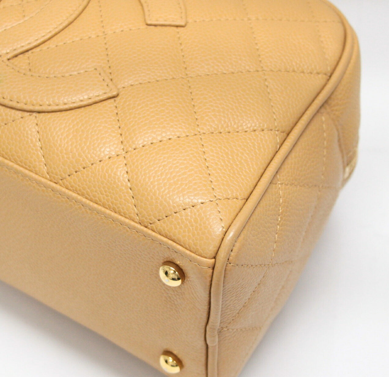 CHANEL Coco Matelasse Caviar Mini Bag Beige Size ONE SIZE