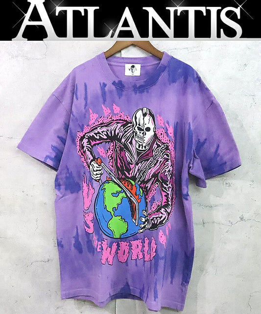 Warren Lotas Logo Print Cotton T-Shirt Purple Size L