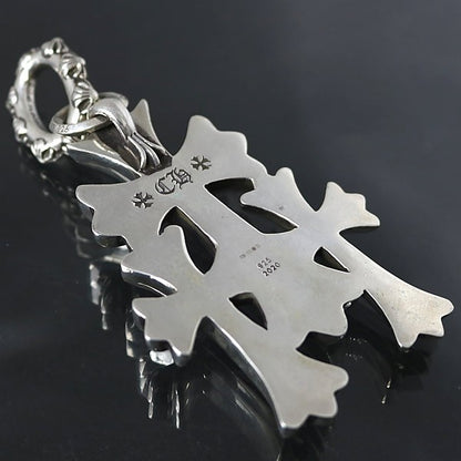 CHROME HEARTS Large CH3 Triple Silver Pendant Size ONE SIZE