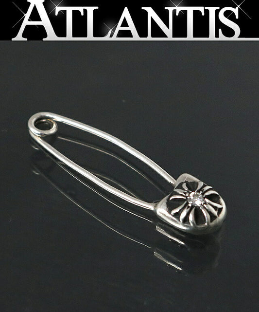 CHROME HEARTS 1 Diamond Safety Pin Charm SV925 Size ONE SIZE