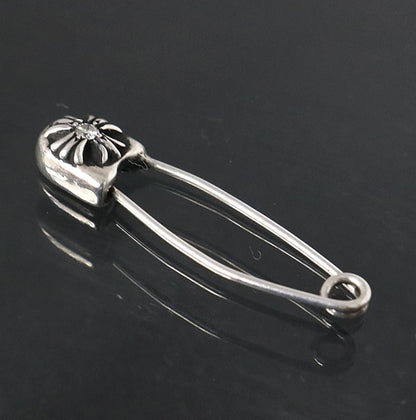 CHROME HEARTS 1 Diamond Safety Pin Charm SV925 Size ONE SIZE