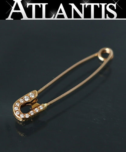 CHROME HEARTS 22K Pave Diamond Safety Pin Gold