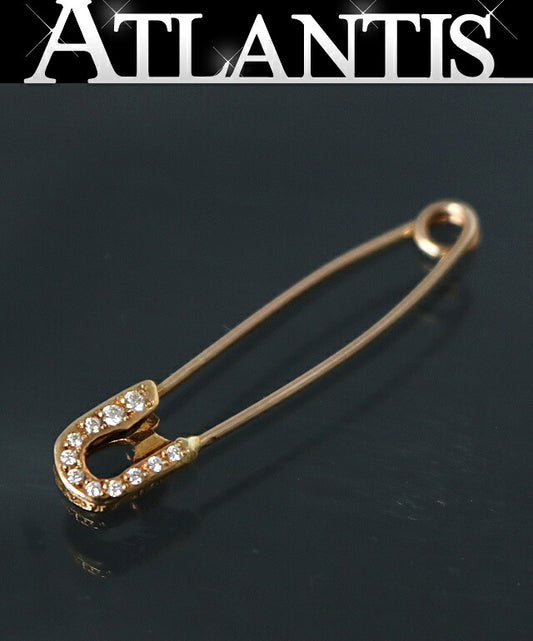 CHROME HEARTS 22K Pave Diamond Safety Pin Gold