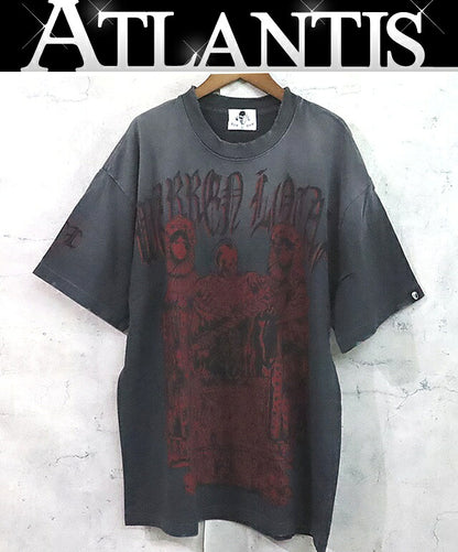 WARREN LOTAS Lebron Lames Flames Cotton T-Shirt Gray Size L