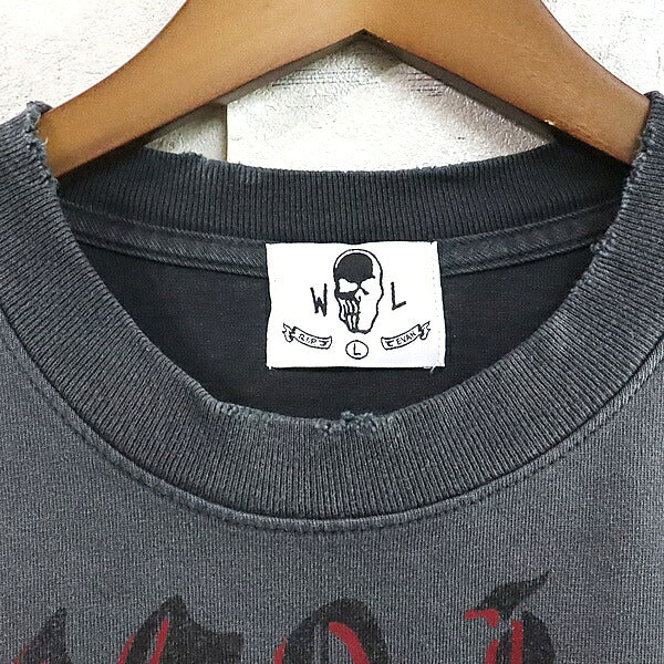 WARREN LOTAS Lebron Lames Flames Cotton T-Shirt Gray Size L