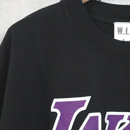 WARREN LOTAS Lakers Logo Print T-Shirt Black Size L