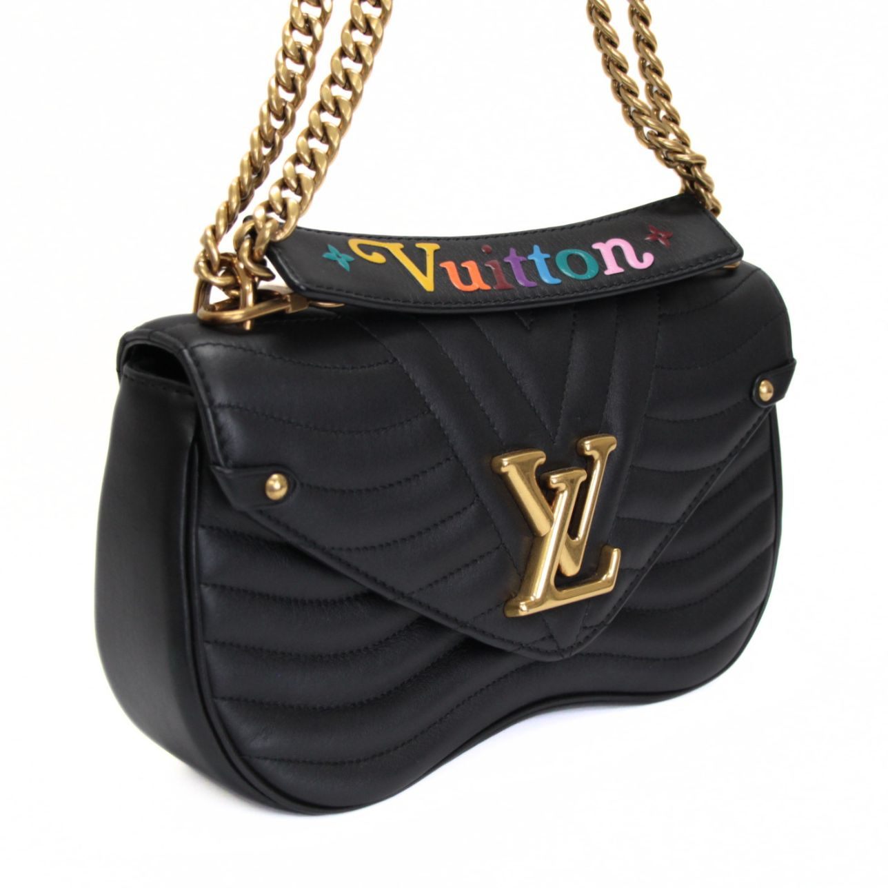 Louis Vuitton New Wave Chain Bag MM Bag Black Size ONE SIZE