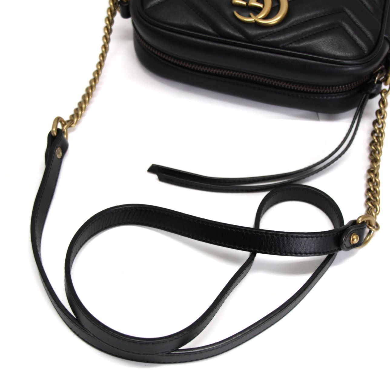 GUCCI GG Marmont Small Leather Bag Black Size ONE SIZE
