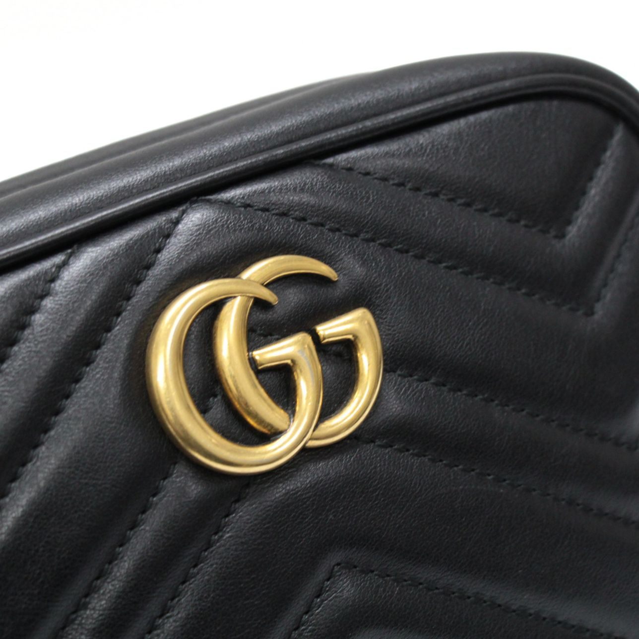 GUCCI GG Marmont Small Leather Bag Black Size ONE SIZE