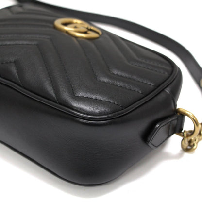 GUCCI GG Marmont Small Leather Bag Black Size ONE SIZE