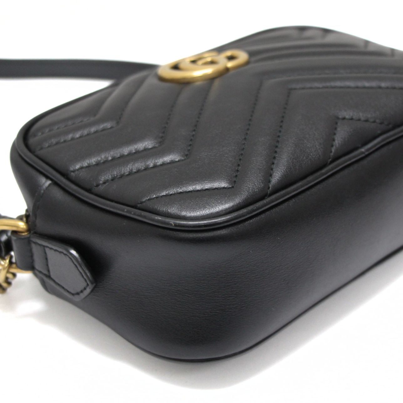 GUCCI GG Marmont Small Leather Bag Black Size ONE SIZE