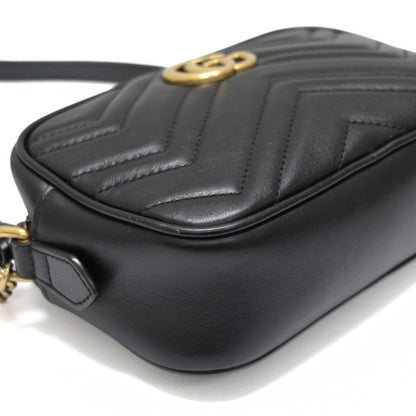 GUCCI GG Marmont Small Leather Bag Black Size ONE SIZE
