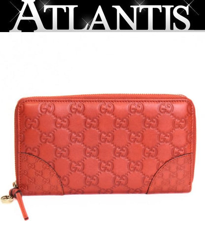 GUCCI Guccissima Round Zip Wallet Orange Size ONE SIZE