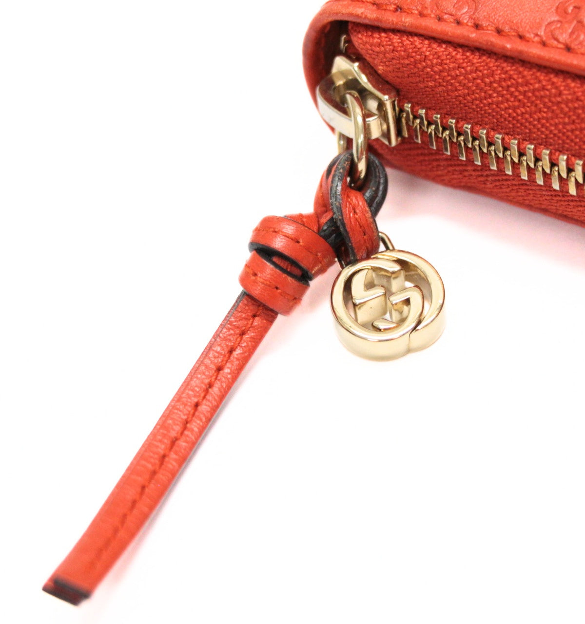 GUCCI Guccissima Round Zip Wallet Orange Size ONE SIZE