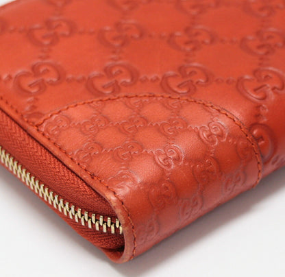 GUCCI Guccissima Round Zip Wallet Orange Size ONE SIZE