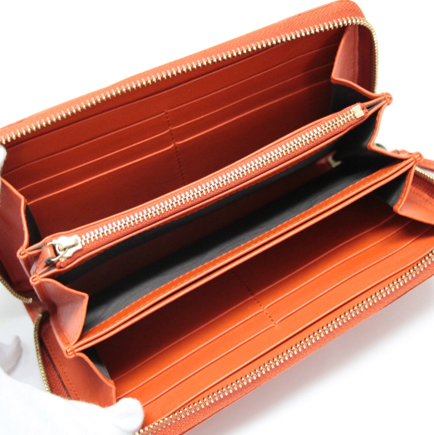 GUCCI Guccissima Round Zip Wallet Orange Size ONE SIZE