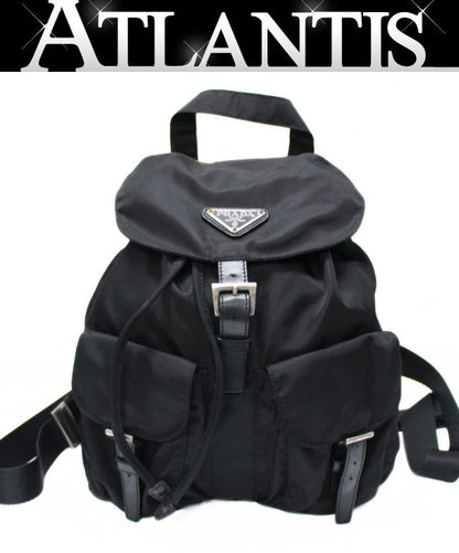 PRADA Nylon Triangle Logo Small Backpack Size ONE SIZE
