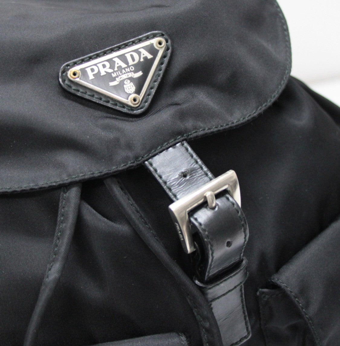 PRADA Nylon Triangle Logo Small Backpack Size ONE SIZE