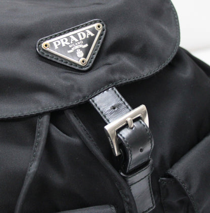PRADA Nylon Triangle Logo Small Backpack Size ONE SIZE