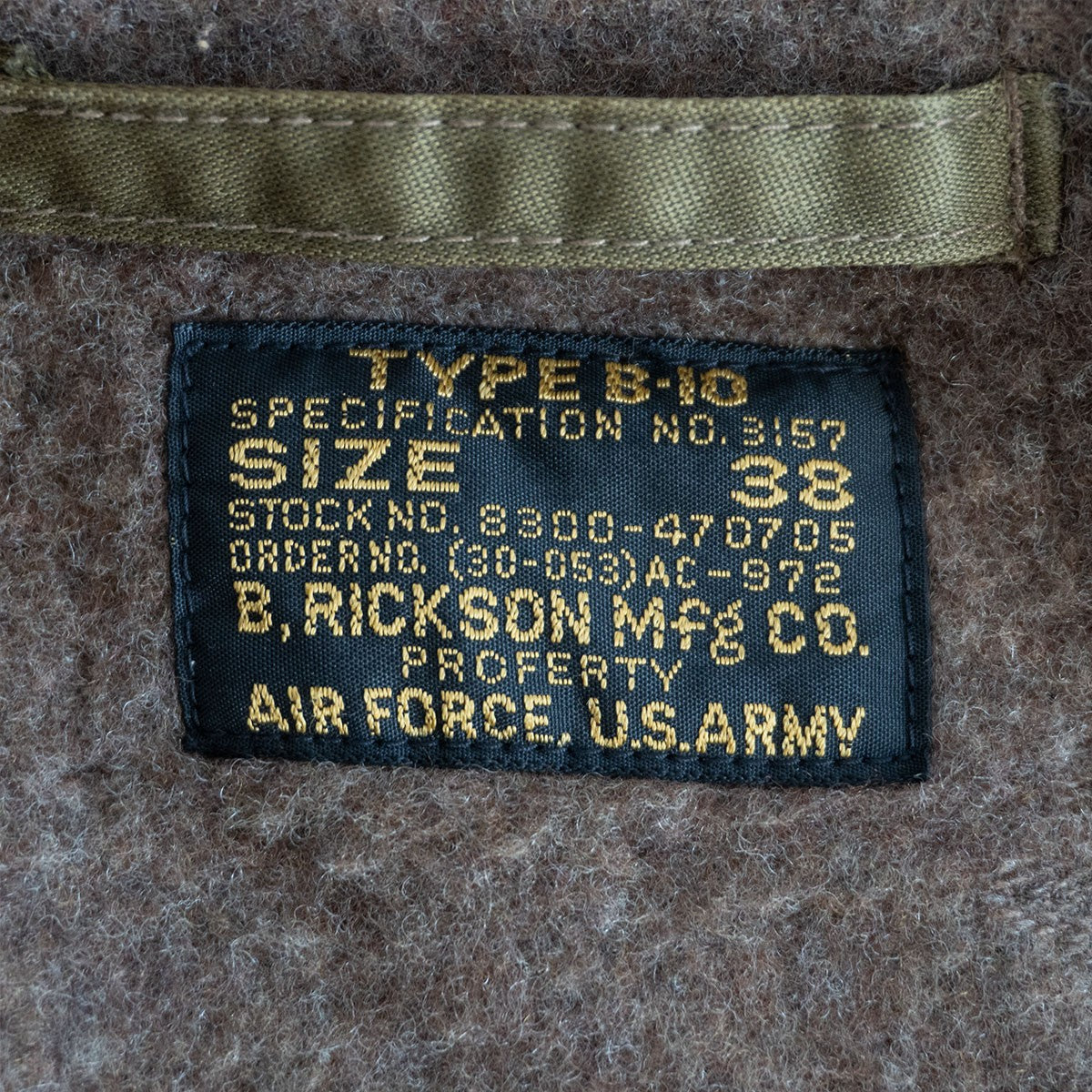 Buzz Rickson's B-10 Flight Jacket Size 38