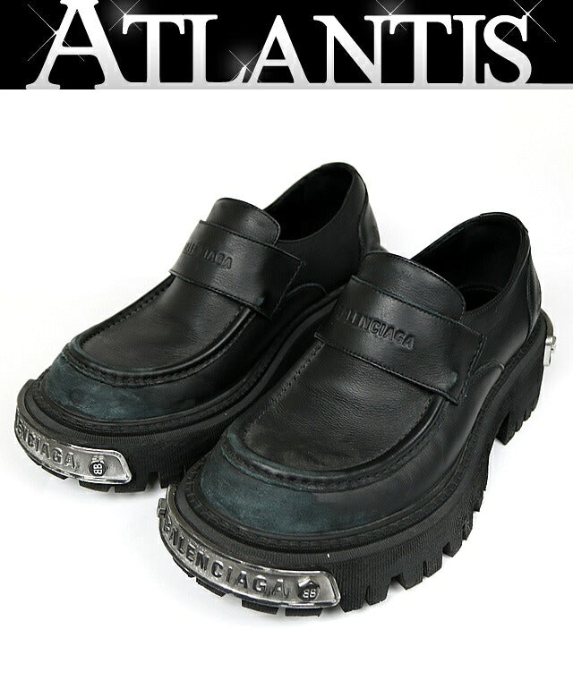 BALENCIAGA Logo Plate Tractor Sole Loafers Size EU 41
