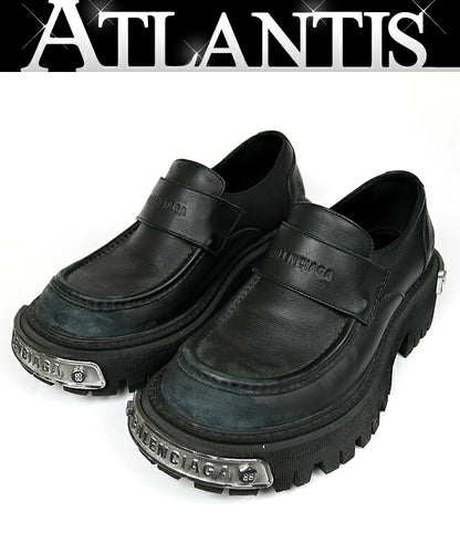 BALENCIAGA Logo Plate Tractor Sole Loafers Size EU 41