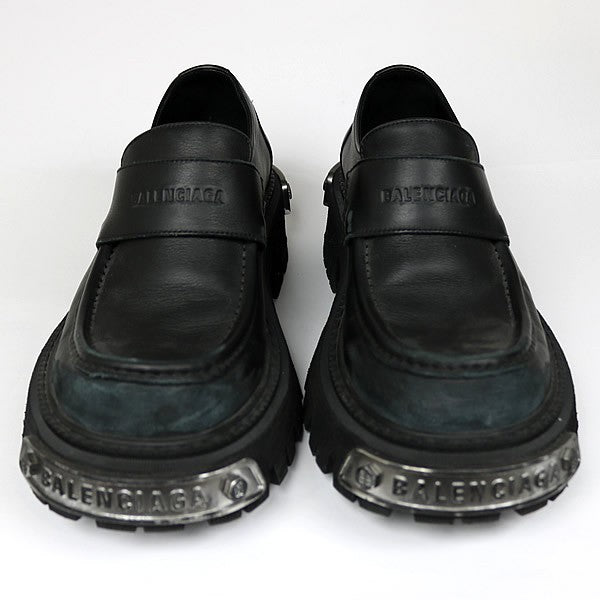 BALENCIAGA Logo Plate Tractor Sole Loafers Size EU 41