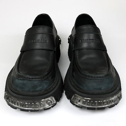 BALENCIAGA Logo Plate Tractor Sole Loafers Size EU 41