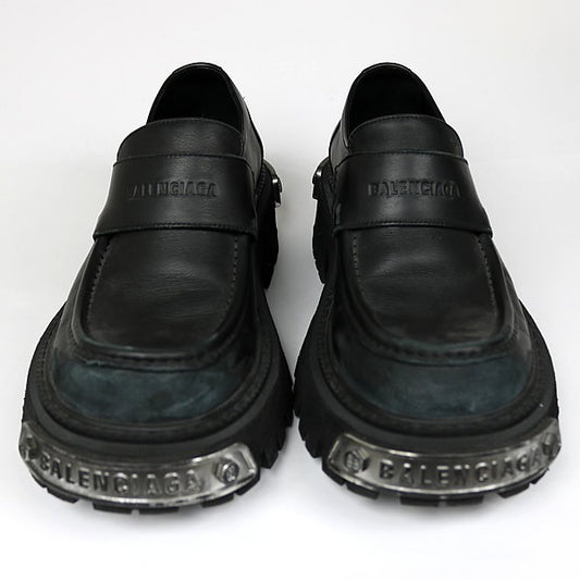 BALENCIAGA Logo Plate Tractor Sole Loafers Size EU 41