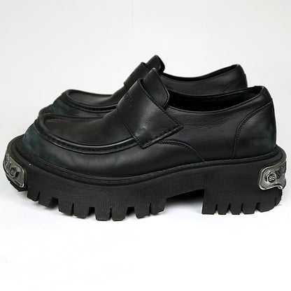 BALENCIAGA Logo Plate Tractor Sole Loafers Size EU 41