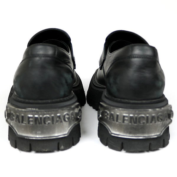 BALENCIAGA Logo Plate Tractor Sole Loafers Size EU 41